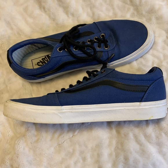 Vans Old Skool Canvas Low Skate Sneakers Navy Black Size 9.5 - Picture 3 of 11